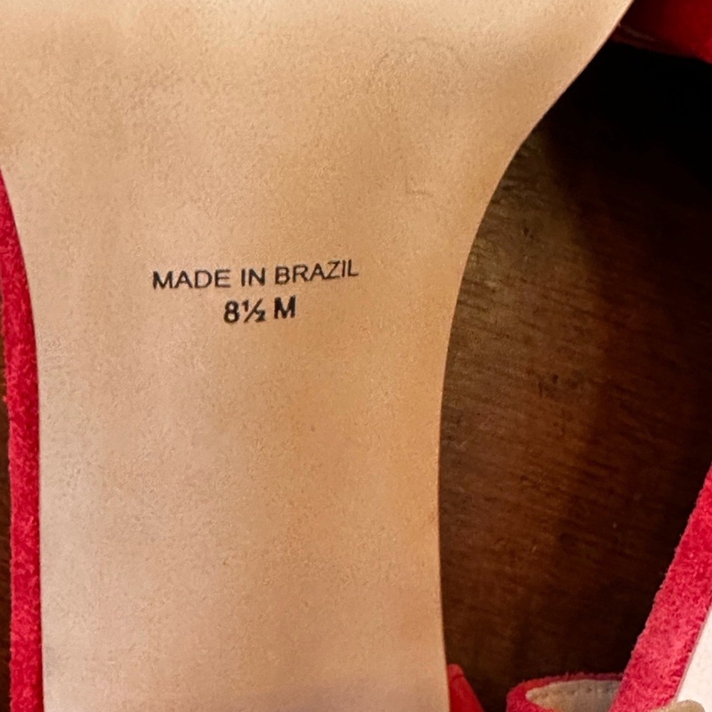 Able NWB Size 8.5 The‎ Mary red suede block heel strap sandals - Picture 6 of 12